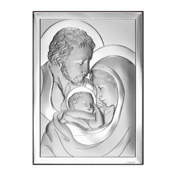 shumee Srebrna slika z gravuro Sveta družina, spominek na poroko, obhajilo, krst 6649 5,2 x 8 cm