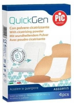 shumee Obliž PIC QuickGen z gazo, prepojeno z mešanico hialuronske kisline, 4 kosi