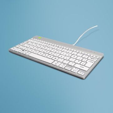 shumee R-Go Tools, Kompaktna ergonomska tipkovnica QWERTY (VB), Žična, Bela, RGOCOUKWDWH
