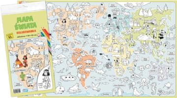 shumee Zemljevid sveta. Pobarvanka XL - Barva