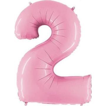 Grabo Folija balon številka 2, pudrasto roza, 102 cm Grabo
