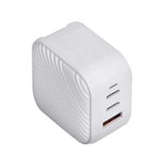 UNIQ 66W UNIQ GaN USB-C stenski polnilnik bele barve