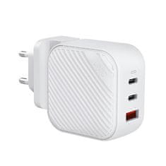 UNIQ 66W UNIQ GaN USB-C stenski polnilnik bele barve