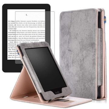 shumee Alogy tanek usnjen ovitek za Kindle Paperwhite 4 2018-2019 sivo steklo