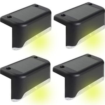 shumee 4x solarna vrtna svetilka LED za teraso, balkon, stopnice, ograjo s senzorjem mraka, baterija AAA, komplet 4 svetilk