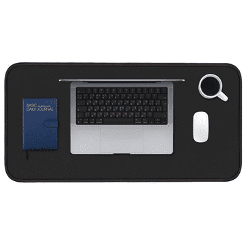 shumee NAMIZNA PODLOGA ZA MIŠKO ČRNO USNJE 90x43cm