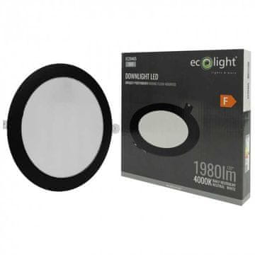 shumee LED VGRADNA SVETILKA P/T KROG 18W 4000K ČRNA DL-1