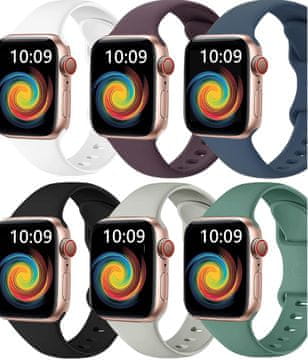 shumee 6x PAŠEK ZA URO APPLE WATCH 1/2/3/4/5/6/7/8/9/SE 38/40/41mm COLOR MIX