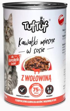 shumee TUF TUF Mačja hrana KOŠČKI V OMAKI Govedina 415g