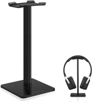 shumee UNIVERZALNO STOJALO ZA SLUŠALKE ALUMINIJ+TPU ČRNO TRPEŽNO 22,5 cm
