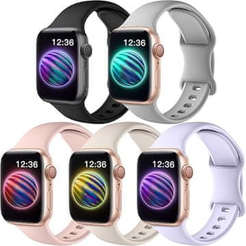shumee 5x PAŠEK ZA URO APPLE WATCH 1/2/3/4/5/6/7/8/9/10/SE 42/44/45 COLOR MIX