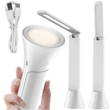 shumee LED nočna lučka s 3 načini delovanja, svetilka, namizna svetilka Alogy 2 v 1, brezžična nastavljiva lučka, bela