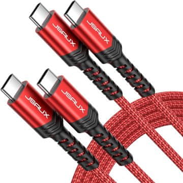 slomart JSAUX USB-C na USB-C kabel za iPhone 17, 100W/5A, pleten, hitro polnjenje