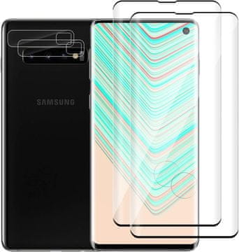 shumee 2x 9H KALJENO STEKLO + ZAŠČITA ZA KAMERO ZA SAMSUNG GALAXY S10+ SM-G975