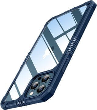 shumee OVITEK NAVY BLUE ZA APPLE IPHONE 12 PRO MAX KALJENO STEKLO IN ZAŠČITA ZA KAMERO