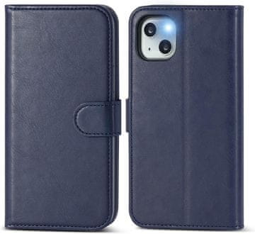 shumee APPLE IPHONE 13 6.1" OVITEK NAVY BLUE PU USNJENA DENARNICA