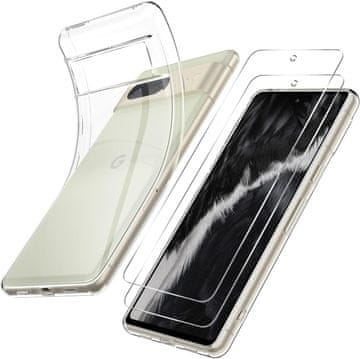 shumee 2X STEKLENI OVITEK ZA GOOGLE PIXEL 7 PROZOREN SILIKON ULTRA TANEK