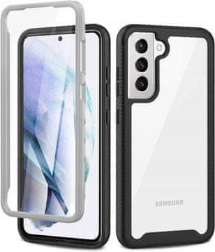 shumee BUMPER OVITEK ZA SAMSUNG GALAXY S21 FE 5G ČRNO SIVA OKVIR ZAŠČITA ZASLONA