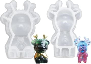 shumee 2x SILIKONSKI KALUP ZA SMOLE SVEČE MILA JELENČKI BOŽIČEK