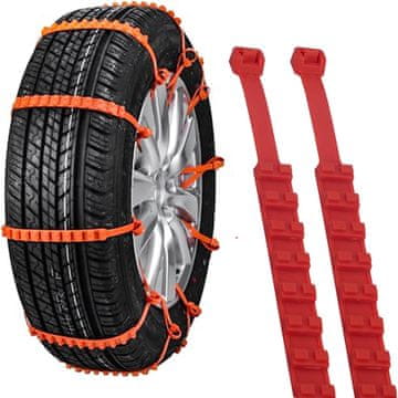 shumee PROTIZDRSNE VERIGE VEZICE ZA PNEVMATIKE ZA SNEG IN LED RDEČE 2 kom