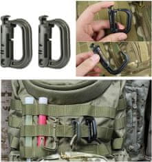 shumee 4x KARABIN MOLLE GRIMLOCK D-RING TACTICAL GREEN