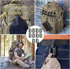 shumee 4x KARABIN MOLLE GRIMLOCK D-RING TACTICAL GREEN