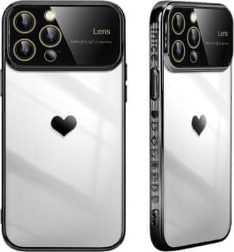 shumee OVITEK ZA APPLE IPHONE 15 BLACK HEART FRAME CAMERA PROTECTION A3102