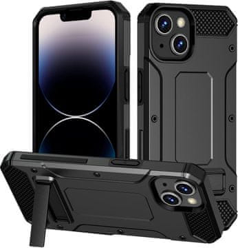 shumee APPLE IPHONE 13/14 SILIKONSKI OVITEK KALJEN ČRN S STOJALOM