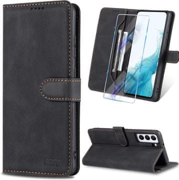 shumee ETUI ZA DENARNICO SAMSUNG GALAXY S22 5G ČRNO PU USNJE SM-S901B