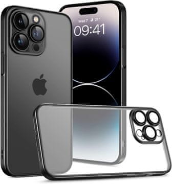 shumee OVITEK ZA APPLE IPHONE 14 PRO MAX CLEAR BLACK FRAME A2894 A2651