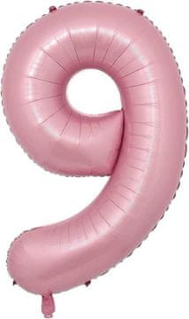 shumee BALON VELIKI 40 CM ŠTEVILKA ZA ROJSTNI DAN 9 ROZA