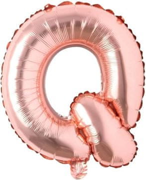 shumee VELIK BALON 40 CM ROJSTNI DAN ČRKA Q OKRASNA ROZA ZLATA