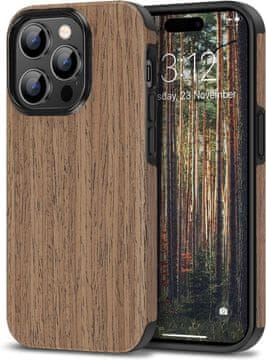 shumee OVITEK IZ KALJENEGA STEKLA IPHONE 14 PRO MAX 6.7' IMITACIJA LESA A2894 A2651