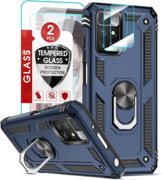 shumee OVITEK OVITEK ZA XIAOMI REDMI 10 NAVY BLUE ARMOR + 2x ZAŠČITNA FOLIJA