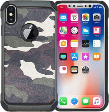shumee ARMORED OVITEK ZA APPLE IPHONE XS MAX 6.46"" OJAČAN CAMO + KALJENO STEKLO