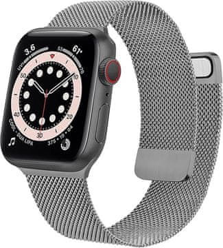 shumee PAŠEK ZA URO APPLE WATCH 1/2/3/4/5/6/7/8/9/10/SE 42/44/45 TEMNO SIVA
