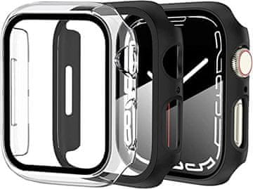 shumee 2x ETUIJA ZA URE APPLE WATCH SERIES 7 41mm ČRNA IN PROZORNA