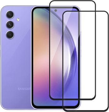 shumee 2x KALJENO STEKLO ZA SAMSUNG GALAXY A54 VISOKI ČRN OKVIR SM-A546