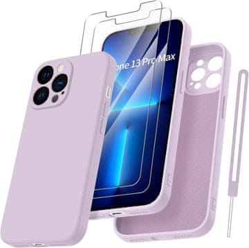 shumee OVITEK ZA APPLE IPHONE 13 PRO MAX VIJOLIČEN PASTEL 2X KALJENO STEKLO