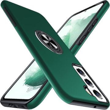 shumee OVITEK ZA SAMSUNG GALAXY S22+ ZELEN SATEN ENOTEČEN Z OBROČKOM UDOBEN