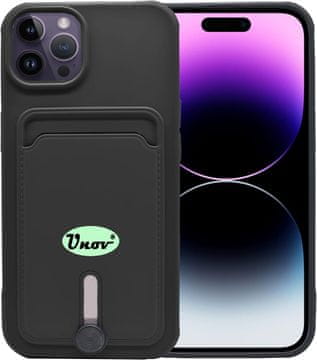 shumee SILIKONSKI OVITEK ZA APPLE IPHONE 14 PRO 6.1"" ČRN ENOTEČEN + DENARNICA