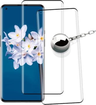 shumee 2x KALJENO STEKLO ZA ONEPLUS 9 PRO ČRNO ZAOBLJENO TRPEŽNE OKVIRJE