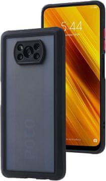 shumee SILIKONSKI OVITEK ZA POCO X3 PROPOCO NFC 6.67 ČRN OKVIR ZADIMLJEN HRBET