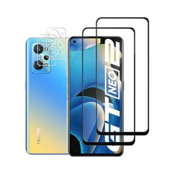 shumee 2x KALJENO STEKLO ZA REALME GT NEO2 6.62"" + 2x STEKLO ZA LEČO