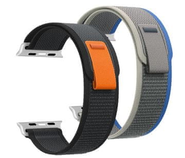 shumee 2x PAŠEK ZA URO APPLE WATCH 42/44/45/46 SE/9/8/7/6/5/4/3/2 ČRNO SIVA