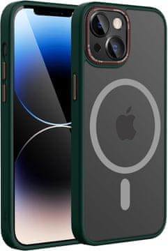 shumee OVITEK ZA APPLE IPHONE 14 CASE GREEN CLEAR MATT HRBAT +MAGSAFE