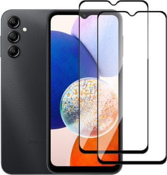 shumee 2x KALJENO STEKLO ZA SAMSUNG GALAXY A14 4G/5G 6.6"" ČRN OKVIR SM-A145F