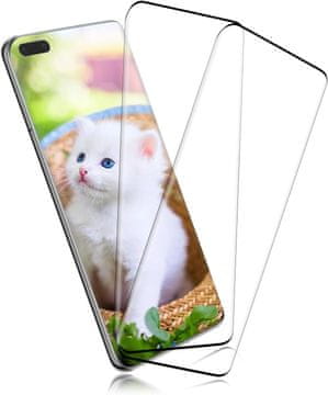 shumee 2x 9H KALJENO STEKLO ZA HUAWEI P40 PRO S ČRNIM OKVIRJEM OJAČANO ZAŠČITO