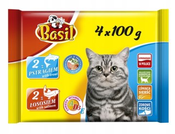 shumee Bazilika vrečke mačje hrane z lososom 1x(4x100g)