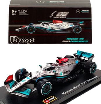 BBurago Dirkalnik F1 Mercedes W13 63 Russell KASK BBurago 1:43
